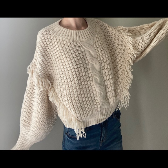 Cream Vintage Frilly Sweater - Picture 3 of 4